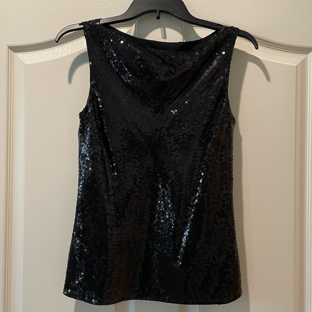 Black sequin tank top